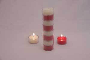 Special Occasion Beeswax Red and White Tealights