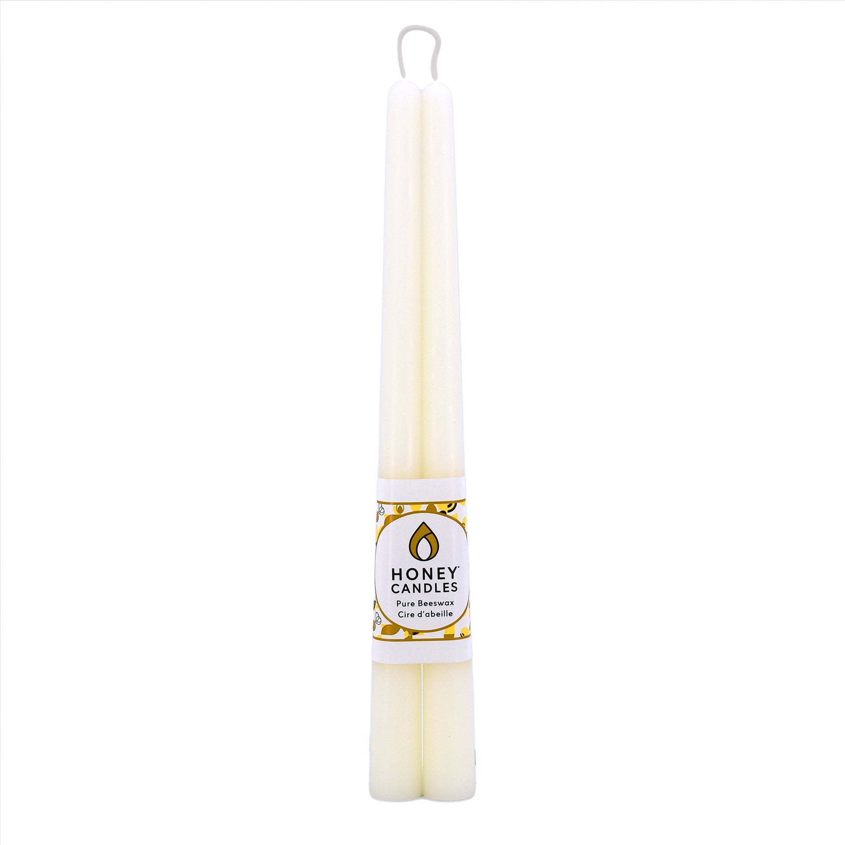 Pair of 12 Inch Pearl Beeswax Taper Candles – Honey Candles Canada