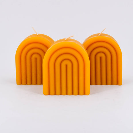 Natural Beeswax Arches Pillar Candle